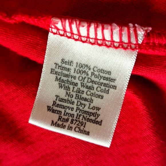 Johnny Was Love Bird Floral Embroidered Flutter Short Sleeve Top Tee Red Sz Med - Picture 8 of 8